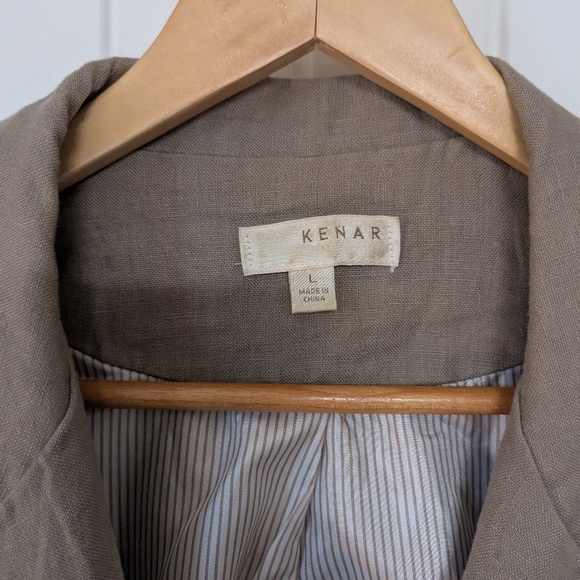 Taupe Women's 100%  Linen Blazer Size Large - Picture 8 of 8